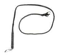 P'TIT CLOWN - 20207 - Frusta Lunga - Accessorio per Travestimento - Per Carnevale, Feste a Tema, Domatore, Circo, Avventuriero, Halloween, Cosplay, Manga - Similpelle - Nero - 2 m