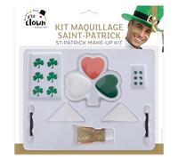 P'TIT CLOWN - 23247 | Kit Completo di Trucco San Patrizio: Celebrazione con Luminosità, Facile, Lavabile, Non Tossico, Accessori Viso e Corpo Inclusi!