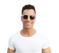 P'TIT CLOWN - 23259 - Coppia di occhiali arcobaleno - Accessorio per travestimento - Perfetto per Carnevale, Pride - Adulto - Unisex