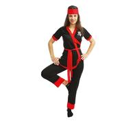 P'tit Clown - 23315 | Costume adulto nero da Ninja donna - L/XL lusso