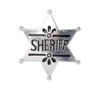 P'TIT Clown - 70108 - Stella di Sceriffo, Marshal - Accessorio per Costume da Cowboy - Farwest, Western - Carnevale, Halloween, Cosplay, Feste in Costume, Eventi a Tema - Metallo, 5 x 5 cm