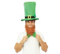 P'TIT CLOWN - 73200 - Cappello a forma di San Patrizio con Barba Rossa Adulto - Accessorio Costume San Patrizio, Eventi sul tema dell'Irlanda