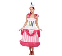 P'tit Clown 86899 Costume per Travestimento, Soggetto: Donna, Adulto Torta di Compleanno, Taglia Unica, Multicolore