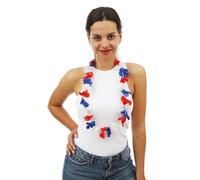 P'tit Clown- Collana hawaiana blu, bianco e rosso, 50 cm, diametro 6 cm, unisex, 58000, taglia unica