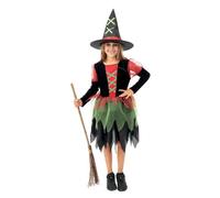 P'TIT CLOWN - Costume da fata - strega ragazza - cappello, vestito - costume Halloween per bambini - Cosplay, festa in costume, spettacolo (5-6 anni)