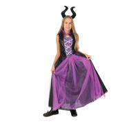 P'TIT CLOWN - Costume da strega malefica da ragazza - Costume per bambini - Vestito, Cerchietto - Cosplay, Carnevale, feste in costume ed eventi a tema (10-12 anni)