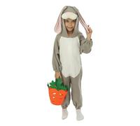 P'TIT CLOWN - Costume pasquale per bambini - Costume coniglio - Costume pulcino - Unisex - Perfetto per Pasqua, compleanni, carnevale, Cosplay (Costume coniglio, 5-6 anni)
