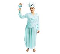 P'TIT CLOWN - Travestimento da Statua della Libertà Donna - Abito, Corona - Ideale per Carnevale, Serate a Tema, Halloween, Cosplay - Poliestere - Torcia Non Inclusa