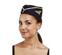 Chapeau Calot d'Hôtesse de l'air Femme bleu marine PtitClown