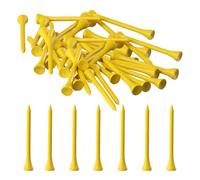 PTJJXA 100 Pezzi Tee da Golf in Legno, Tee da Golf Bianco, 70 mm Golf Tee Pollice Lungo, Tee Golf Eco-Compatibile (Giallo)