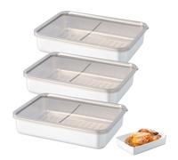 PTJJXA 3 Pcs Contenitori per Frigo 1000ml, Contenitori Ermetici per Alimenti con Coperchio, Meal Prep Contenitori Senza BPA, Frigorifer Contenitori Congelatore, Vaschette per Alimenti
