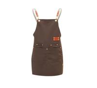 PTJJXA Grembiule da Pittore Uomo Donna, Grembiule da Lavoro Unisex, Grembiule Barbecue, Grembiule Giardinaggio con 4 Tasche e Schiena Incrociata, Grembiule Cucina Ristorante Impermeabile (Marrone-S)