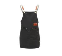 PTJJXA Grembiule da Pittore Uomo Donna, Grembiule da Lavoro Unisex, Grembiule Barbecue, Grembiule Giardinaggio con 4 Tasche e Schiena Incrociata, Grembiule Cucina Ristorante Impermeabile (Nero-S)