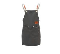PTJJXA Grembiule da Pittore Uomo Donna, Grembiule da Lavoro Unisex, Grembiule Barbecue, Grembiule Giardinaggio con 4 Tasche e Schiena Incrociata, Grembiule Cucina Ristorante Impermeabile (Grigio-S)