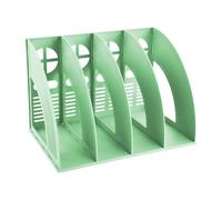 PTJJXA Portariviste con 4 Scomparti, Portariviste da Scrivania Verticale, Porta Quaderni da Scrivania, Robusto Organizer in Plastica per Documenti A4, Porta Libri per Ufficio, Scuola, Casa (Verde)