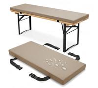 PTKG Cuscini per Sedie da Cucina Alta Densità 50d Cuscini Sedie Cucina 2/3/4 Posti per Mobili Resistenti alle Cuscini Imbottiti per Panchine da Birra Interno ed Esterno,Cachi,120x30x3cm