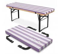 PTKG Cuscini Sedie Cucina 1/2/3 Posti Cuscini da Esterno Spessore 3cm Cuscini Imbottiti per Panche da Birreria Com Fodera Rimovibile per Set da Birreria e Panche da Giardino,Viola,200x40x3cm