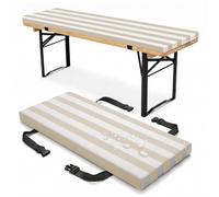 PTKG Cuscini Sedie Cucina 1/2/3 Posti Cuscini da Esterno Spessore 3cm Cuscini Imbottiti per Panche da Birreria Com Fodera Rimovibile per Set da Birreria e Panche da Giardino,Cachi,200x23x3cm