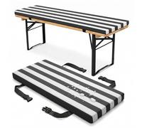 PTKG Cuscini Sedie Cucina 1/2/3 Posti Cuscini da Esterno Spessore 3cm Cuscini Imbottiti per Panche da Birreria Com Fodera Rimovibile per Set da Birreria e Panche da Giardino,Nero,200x28x3cm