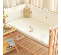 PTKG Paracolpis Barriera Sbarre Paracolpi Lettino Neonato Paracolpi Sponda Sponde Anticaduta Cuscino Protezione Laterale per Letto Bordo della con Cinghia Fissa,5,240 * 28cm