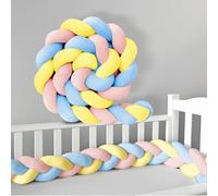 PTKG Serpente Intrecciato Paracolpi per Lettino Cuscino per Bambini Intrecciato Paracolpi per Lettino Bambini Cuscino Sponda Anticaduta a Treccia Sbarra da Viaggio,H9,150CM