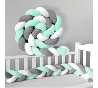 PTKG Serpente Intrecciato Paracolpi per Lettino Cuscino per Bambini Intrecciato Paracolpi per Lettino Bambini Cuscino Sponda Anticaduta a Treccia Sbarra da Viaggio,H10,300CM