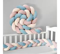 PTKG Serpente Intrecciato Paracolpi per Lettino Cuscino per Bambini Intrecciato Paracolpi per Lettino Bambini Cuscino Sponda Anticaduta a Treccia Sbarra da Viaggio,H34,250CM