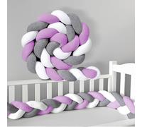 PTKG Serpente Intrecciato Paracolpi per Lettino Cuscino per Bambini Intrecciato Paracolpi per Lettino Bambini Cuscino Sponda Anticaduta a Treccia Sbarra da Viaggio,H4,400CM