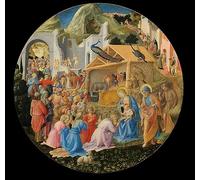 PTLYE Famosi Dipinti Riproduzione Canvas Immagini Arte Murale Vintage l'Adorazione dei Magi di Fra Filippo Lippi per L'arredamento Della Camera da Letto 60x90cm