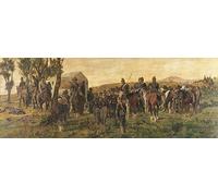 PTLYE Famosi Dipinti Riproduzione Immagine su Tela Stampa Parete su Tela Terza Guerra d'Indipendenza Amedeo di Savoia Ferito Nella Battaglia Di Custoza Di Fattori per la Decorazione Della Parete