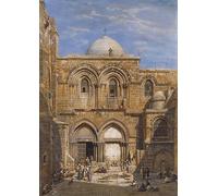 PTLYE Famoso Immagine su Tela Stampa Parete su Tela la Chiesa del Santo Sepolcro di Gerusalemme di Carl Friedrich Heinrich per L'arredamento del Corridoio 60x90cm