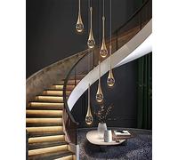 PTLYE H86 Lampadari a Sospensione per Isola Cucina 6 luci Lampadario a Sospensione per Sala da Pranzo Corridoio Scale, LED dimmerabile 2700K-6000K Oro 6 luci Oro 6 luci