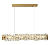 PTLYE Lampadari da soffitto Lampadario di Cristallo Lampadario di Cristallo lineare Lampadario Moderno Rettangolare in Cristallo Lampada a Sospensione a LED dimmerabile Lampada da soffitto sospesa