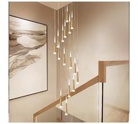 PTLYE Lampadario a Spirale Stile Stella cadente Lampadario affusolato in Ferro Acrilico Plafoniere a LED Lampadari da Incasso per Soggiorno, Hotel, corridoio, Ingresso, Illuminazione Scale, 6 luci