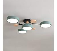 PTLYE Nordic Molecule LED Plafoniera Circolare Paralume Sputnik Semi Incasso Lampadario Moderno in Acrilico per Soggiorno Camera da Letto - Macaron Verde 4 Luci