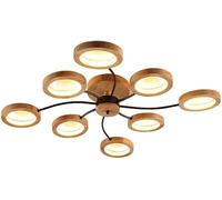 PTLYE Plafoniera a LED Sputnik in Legno Rustico da Semi Incasso Lampadario Moderno di metà secolo Casa colonica Dimmerabile Apparecchio di Illuminazione a soffitto per Camera da Letto Cucina Soggi