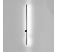 PTLYE Striscia LED Lunga lineare Girevole per Interni in Stile Nordico Moderno in Metallo per Camera da Letto Soggiorno (Luce Bianco-Nero 80 cm)