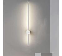 PTLYE Striscia LED Lunga lineare Girevole per Interni in Stile Nordico Moderno in Metallo per Camera da Letto Soggiorno (Luce Bianca-Bianca 100 cm)