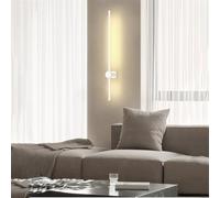 PTLYE Striscia LED Lunga lineare Girevole per Interni in Stile Nordico Moderno in Metallo per Camera da Letto Soggiorno (Luce Bianca-Naturale 120 cm)