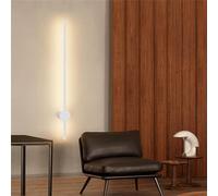 PTLYE Striscia LED Lunga lineare Girevole per Interni in Stile Nordico Moderno in Metallo per Camera da Letto Soggiorno (Luce Bianca-Calda 100 cm)