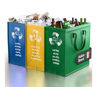 PTMS® Borse Raccolta Differenziata - 6 Bidoni per Carta, Plastica e Vetro