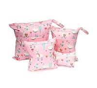 PTNKUIIY Pannolini in tessuto, 4 pezzi, borsa per pannolini con chiusura lampo, borsa per pannolini per bambini, bagnati e asciutti, lavabile, organizer per bambini, bambini, viaggi, palestra, Erba