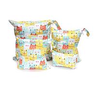 PTNKUIIY Pannolini in tessuto, 4 pezzi, borsa per pannolini con chiusura lampo, borsa per pannolini per bambini, bagnati e asciutti, lavabile, organizer per bambini, bambini, viaggi, palestra, Colore