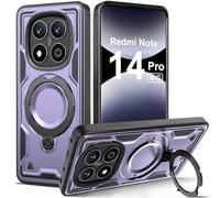 Ptny Cover per Xiaomi Redmi Note 14 Pro 4G Cover con Supporto di Anello, Hard PC + TPU Dual Layer Ibrida Militare Antiurto Grado Militare Case per Xiaomi Redmi Note 14 Pro 4G Custodia, Viola