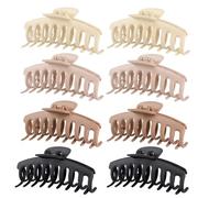 Ptrin Fermagli per capelli, grandi, antiscivolo, forte tenuta per capelli spessi e sottili, leggeri, antiscivolo, con denti a pettine, 8 pezzi (A-5)