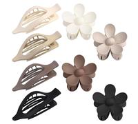 Ptrin Fermagli per capelli piatti, 2 stili, resistenti, curvi, per donne, antiscivolo, per capelli spessi, regalo per donne e ragazze, 8 pezzi (B-7)