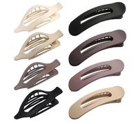 Ptrin Fermagli per capelli piatti, colore neutro, 2 stili, per donne e ragazze, per capelli sottili e spessi, clip curve per sdraiarsi e guidare, 8 pezzi (B-3)