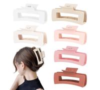 Ptrin Fermagli per capelli quadrati da donna, 6 fermagli per capelli francesi da donna, opachi, antiscivolo, alla moda, resistenti, per capelli sottili (colori macaron)