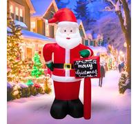 PTS Babbo Natale gonfiabile da 2,1 m, decorazione per esterni, decorazione natalizia da giardino, luci a LED integrate, gonfiabili, per feste di Natale, decorazione divertente per interni ed esterni