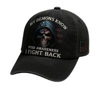 PTSD - Cappello da baseball con supporto per la salute mentale | Fight Back Every Day Hat | Cappello unisex per la sensibilizzazione alla salute mentale per supporto PTSD, advocacy, abbigliamento